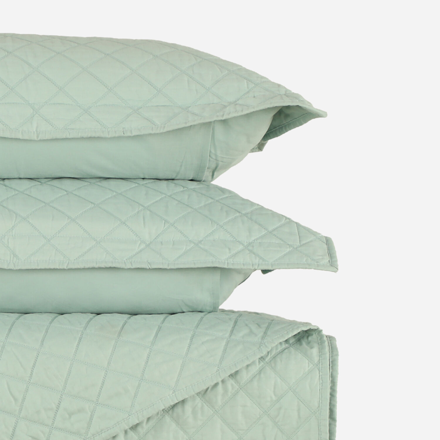 Quilt 2 Plazas Polycotton Menta