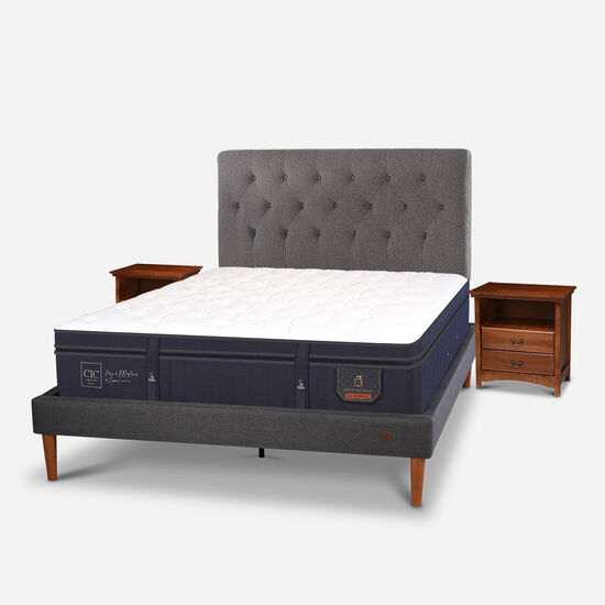 Cama Europea Curve 2 Plazas Super Premium + Set Kavery