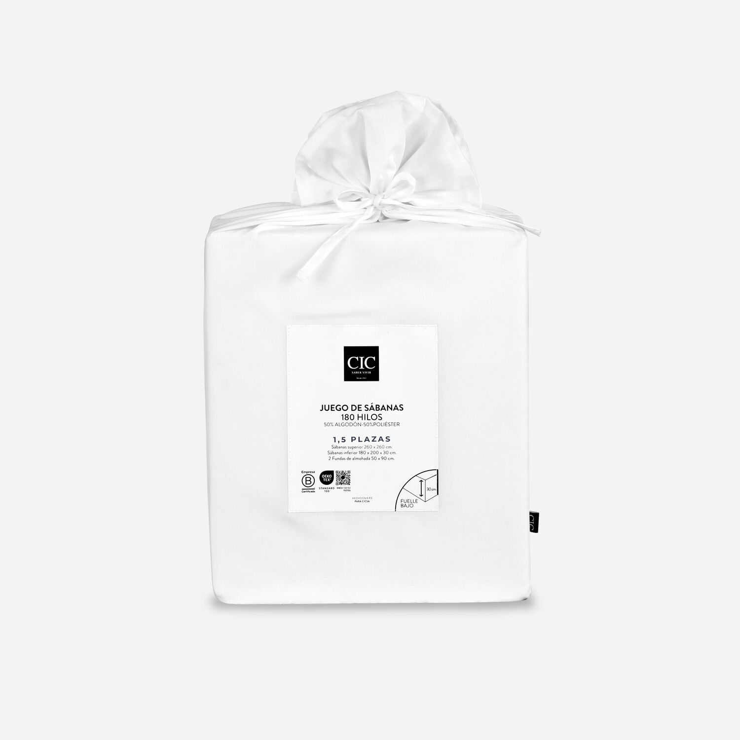 S&aacute;banas Single 180 Hilos Lisa Blanco