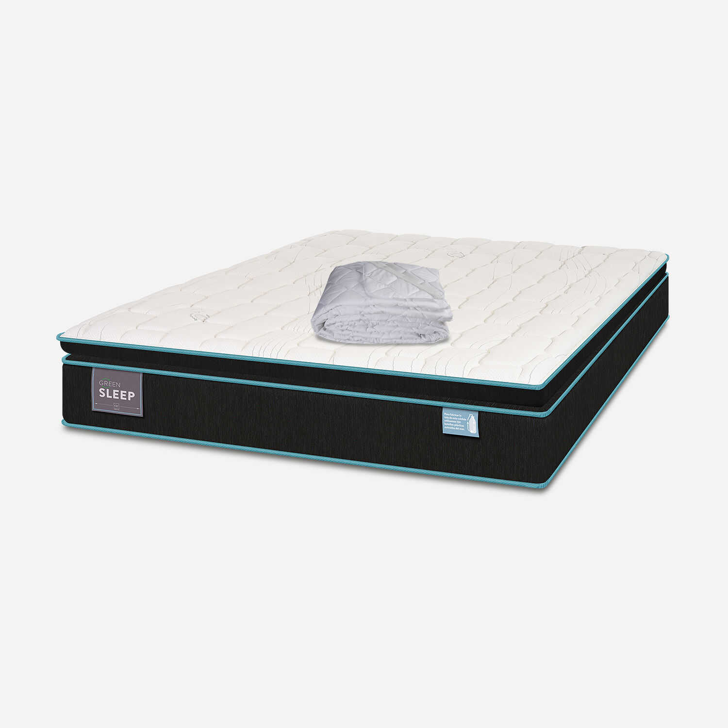 Colch&oacute;n King Green Sleep 180x200+ Cubrecolch&oacute;n