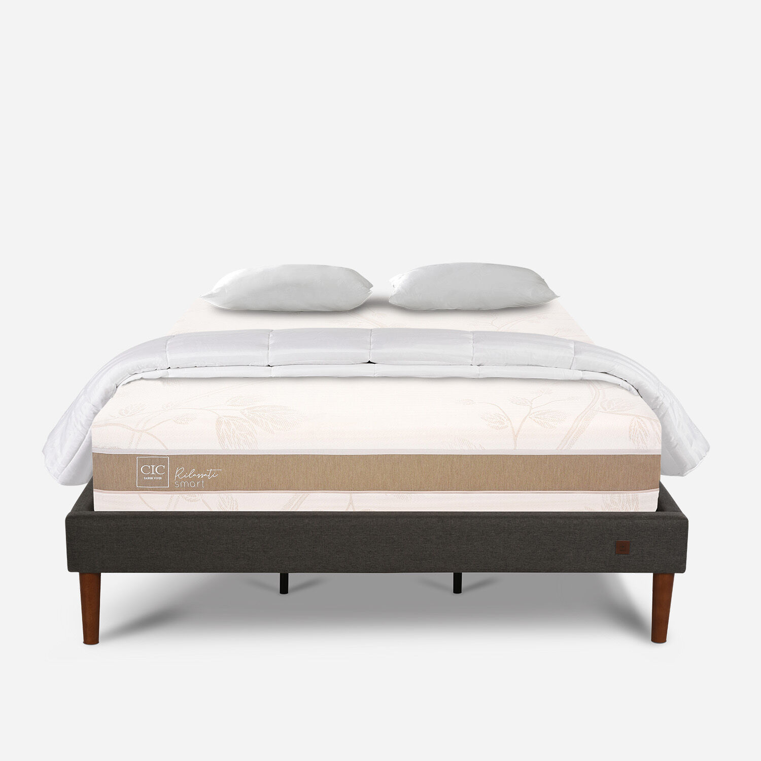 Cama Europea Curve King Rilassati Infinity + Almohadas + Plum&oacute;n