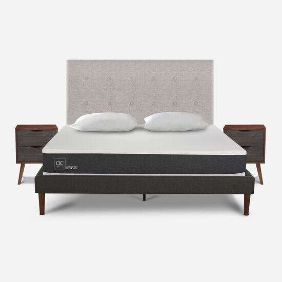 Cama Europea Curve 2 Plazas Ortopedic + Set Tigris + Almohada