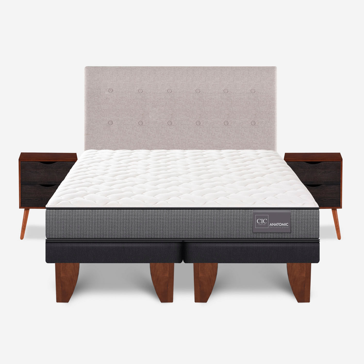 Cama Europea King Anatomic + Set Tigris