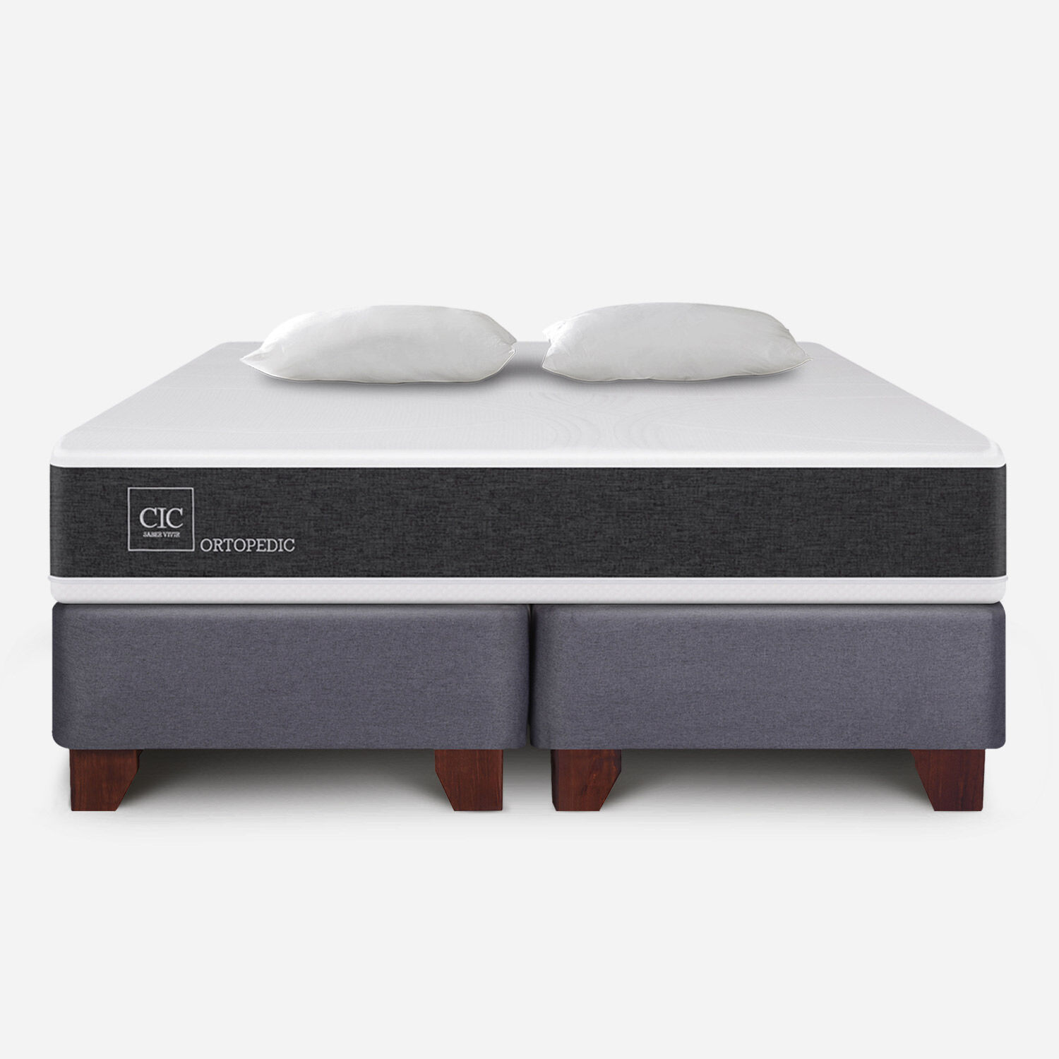 Box Spring King Ortopedic + Almohadas