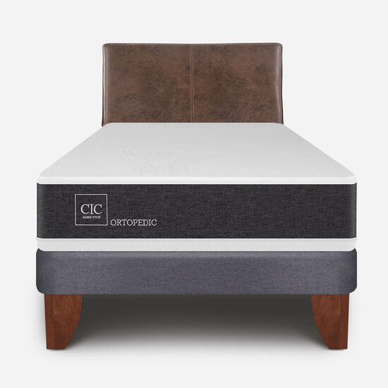 Cama Europea 1.5 Plazas Ortopedic + Respaldo Baker