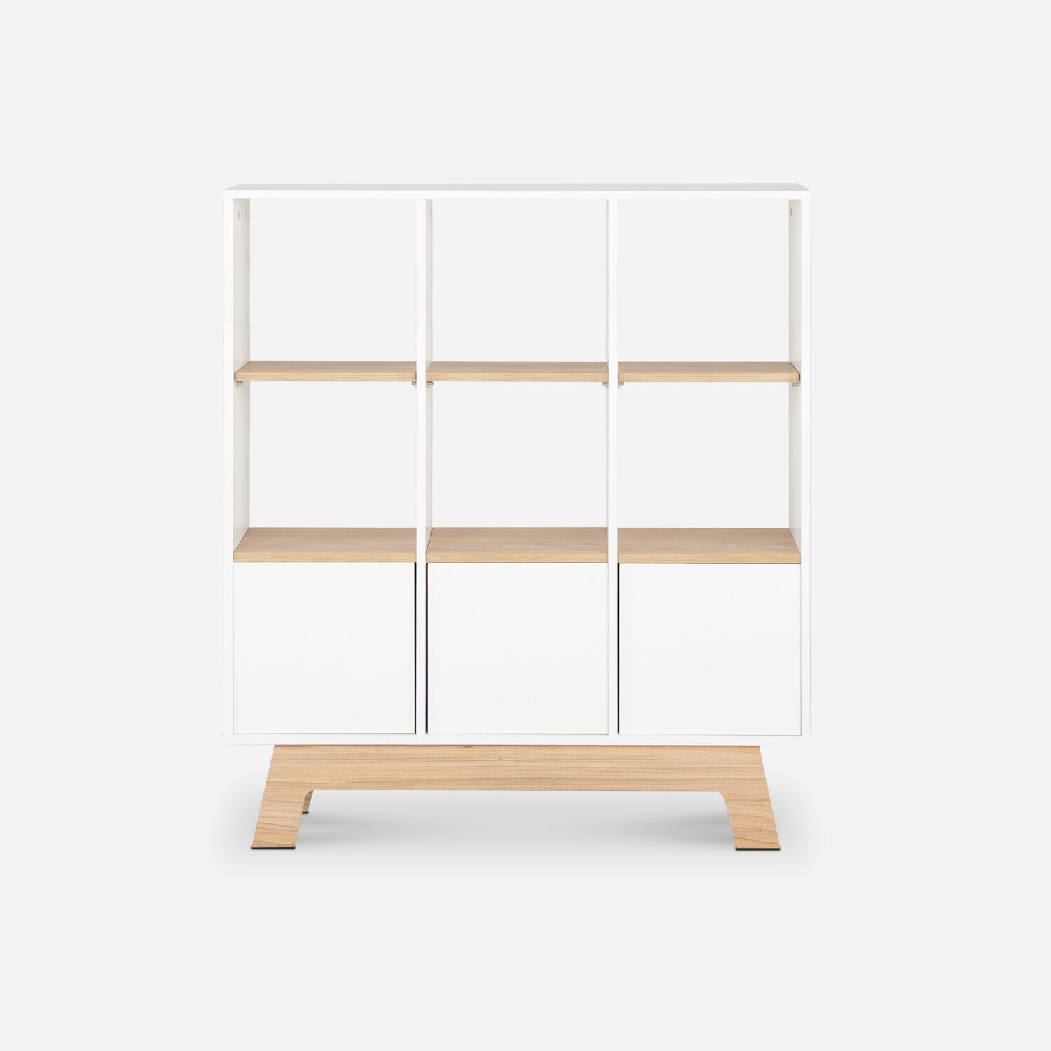 Librero 3 Repisas 3 Puertas C&oacute;rdoba Blanco - Olmo Alpino