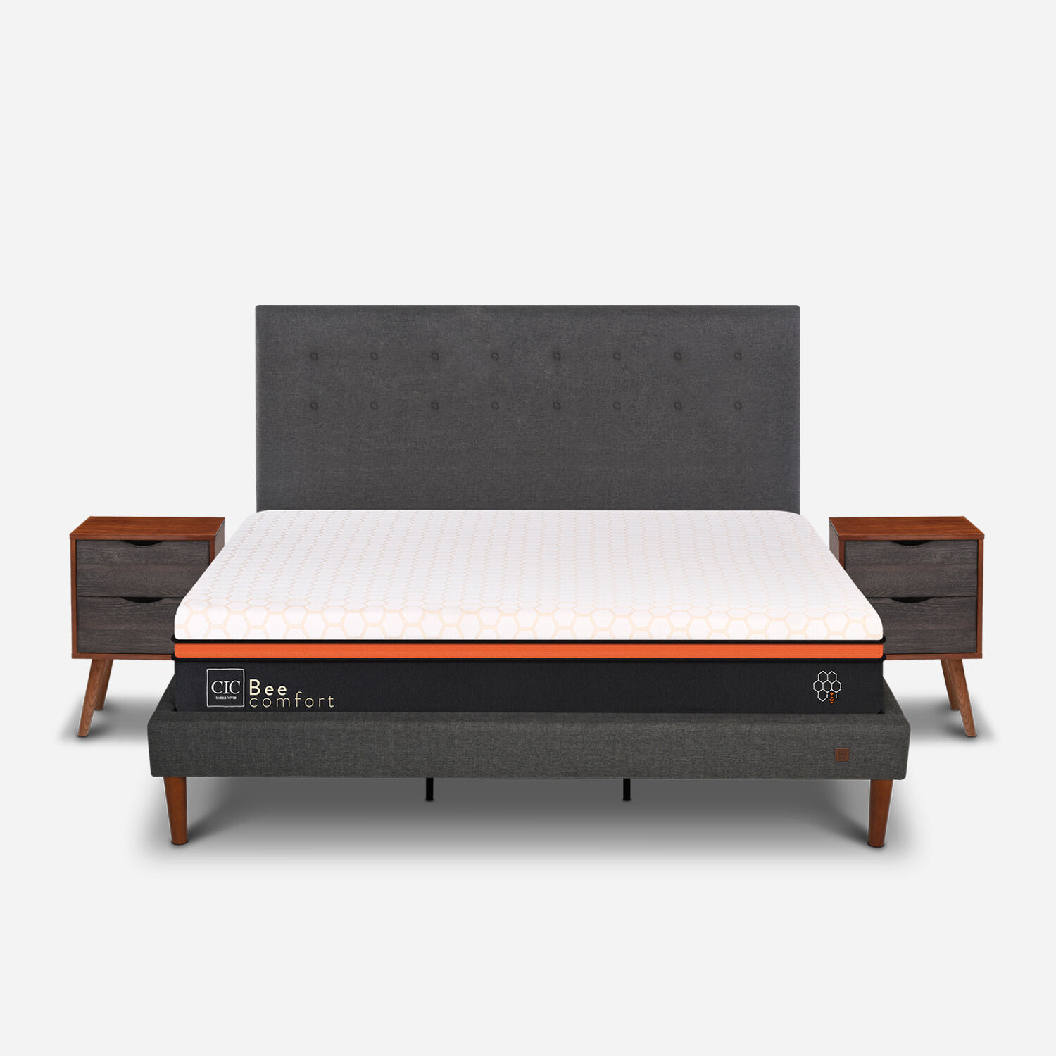 Cama Europea Curve King Bee Comfort + Set &Eacute;ufrates