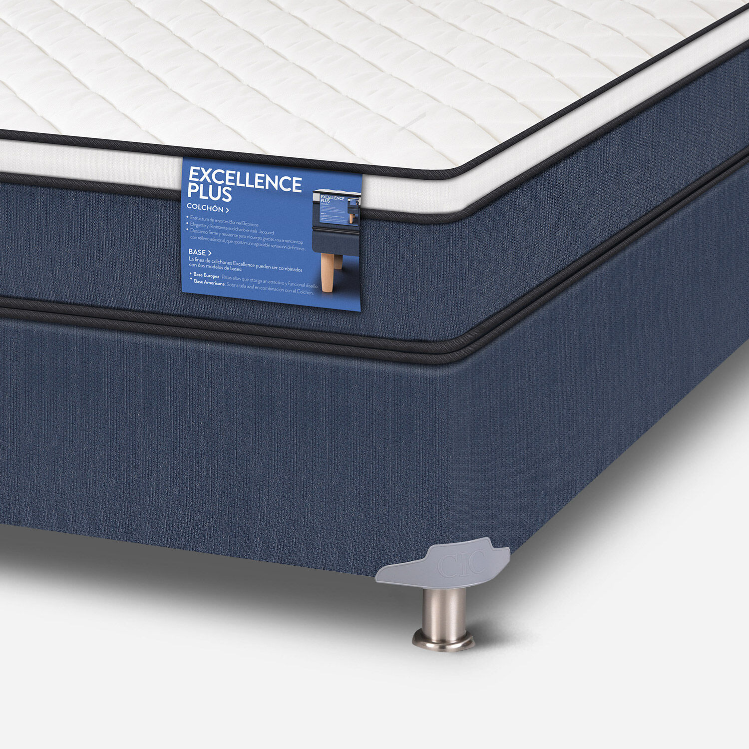 Cama Americana 1 Plaza Excellence Plus + Almohada Viscoel&aacute;stica