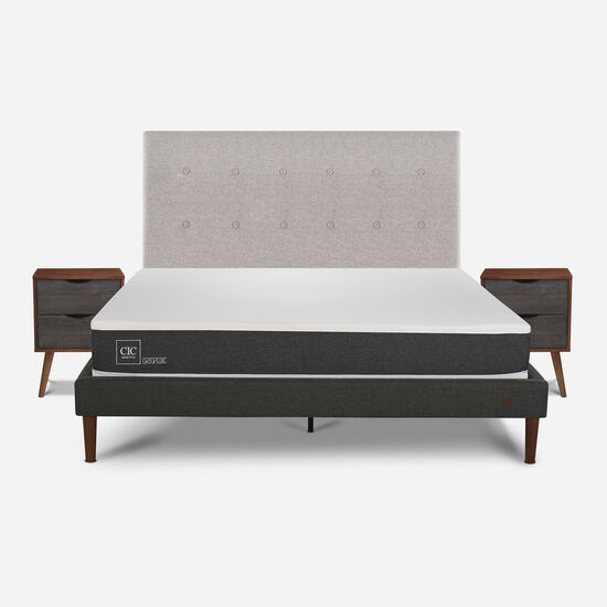 Cama Europea Curve 2 Plazas Ortopedic + Set Tigris