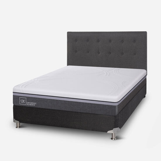 Box Spring 2 Plazas Ortopedic Advance Base Normal 5 Zonas + Respaldo Éufrates
