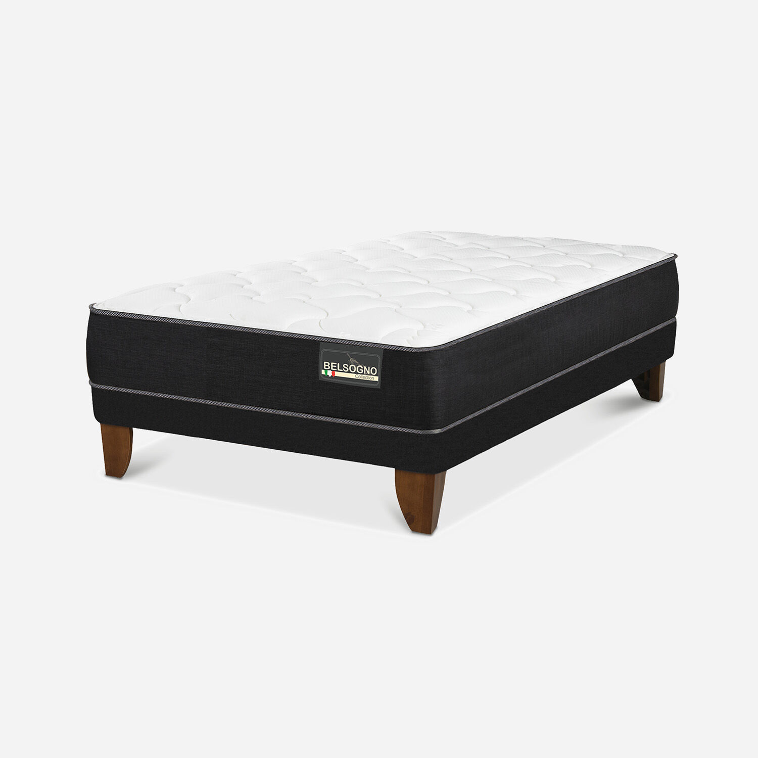 Cama Europea Belsogno 1,5 Plazas Plus Black