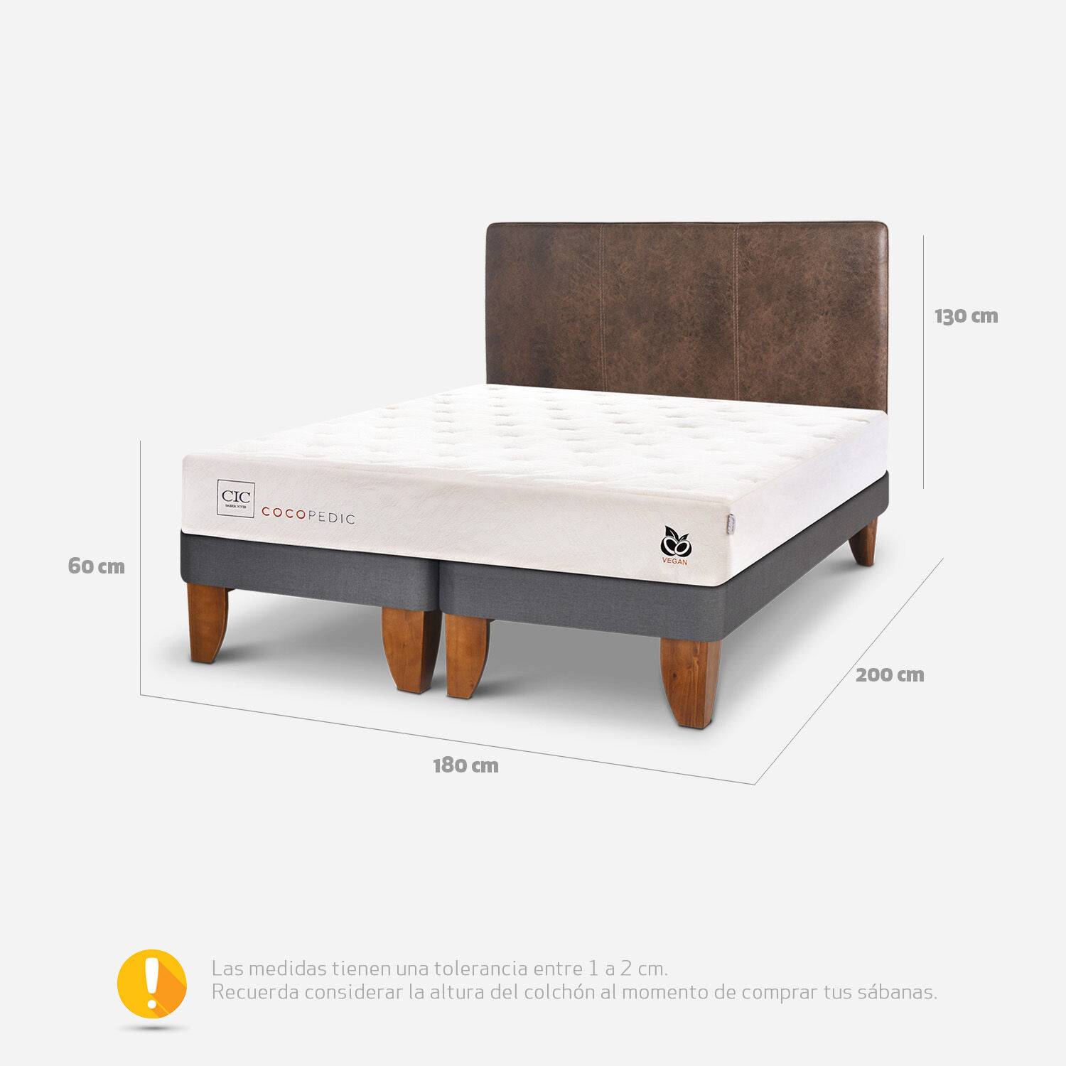 Cama Europea King Cocopedic + Respaldo Baker