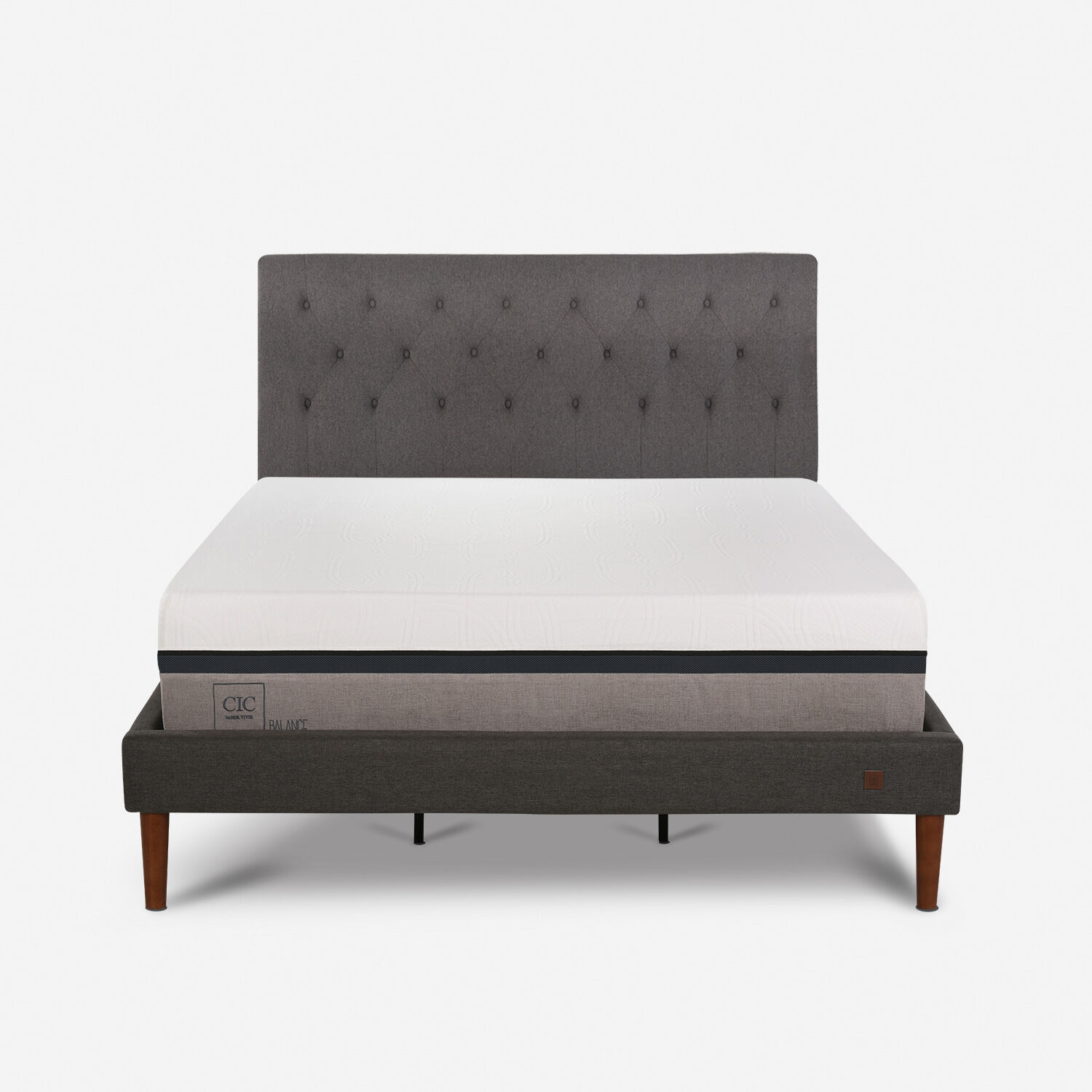 Cama Europea Curve King Balance + Respaldo Kavery