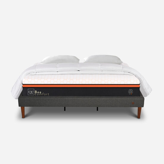 Cama Europea Curve King Bee Comfort + Almohadas + Plumón