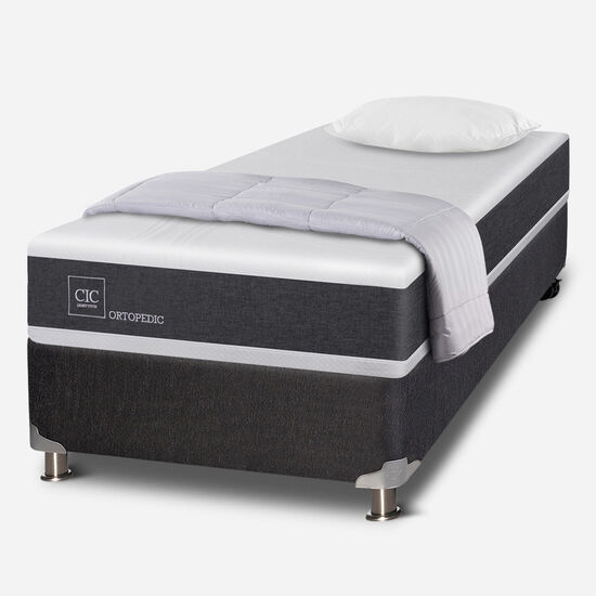Box Spring 1.5 Plazas Ortopedic 5 Zonas + Almohada + Plumón