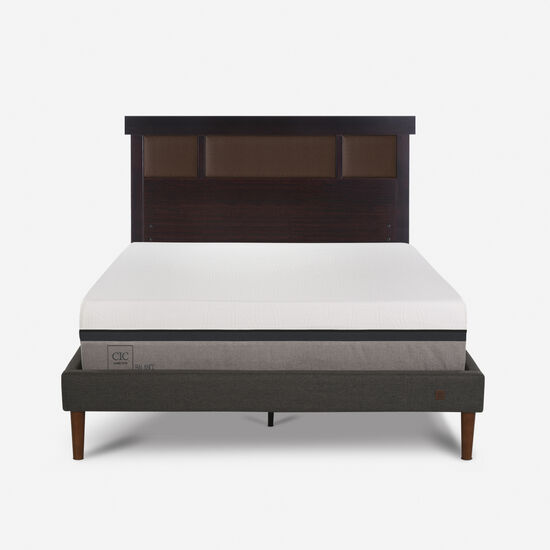 Cama Europea Curve 2 Plazas Balance + Respaldo New Dublín Choc