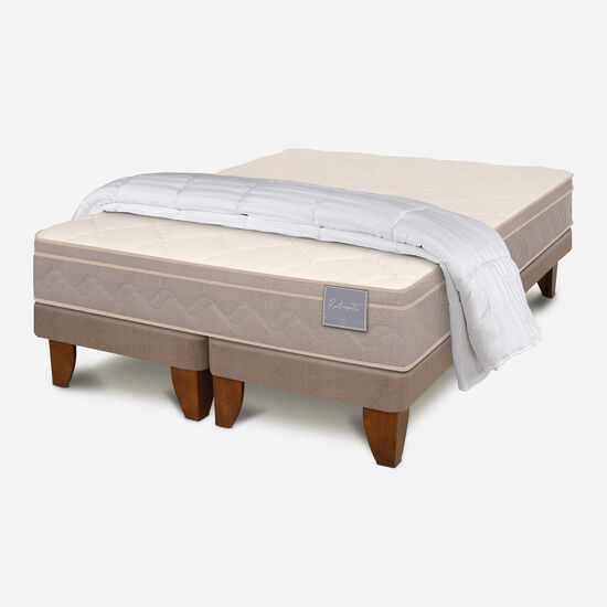 Cama Europea 2 Plazas Base Dividida Rilassati + Plumón
