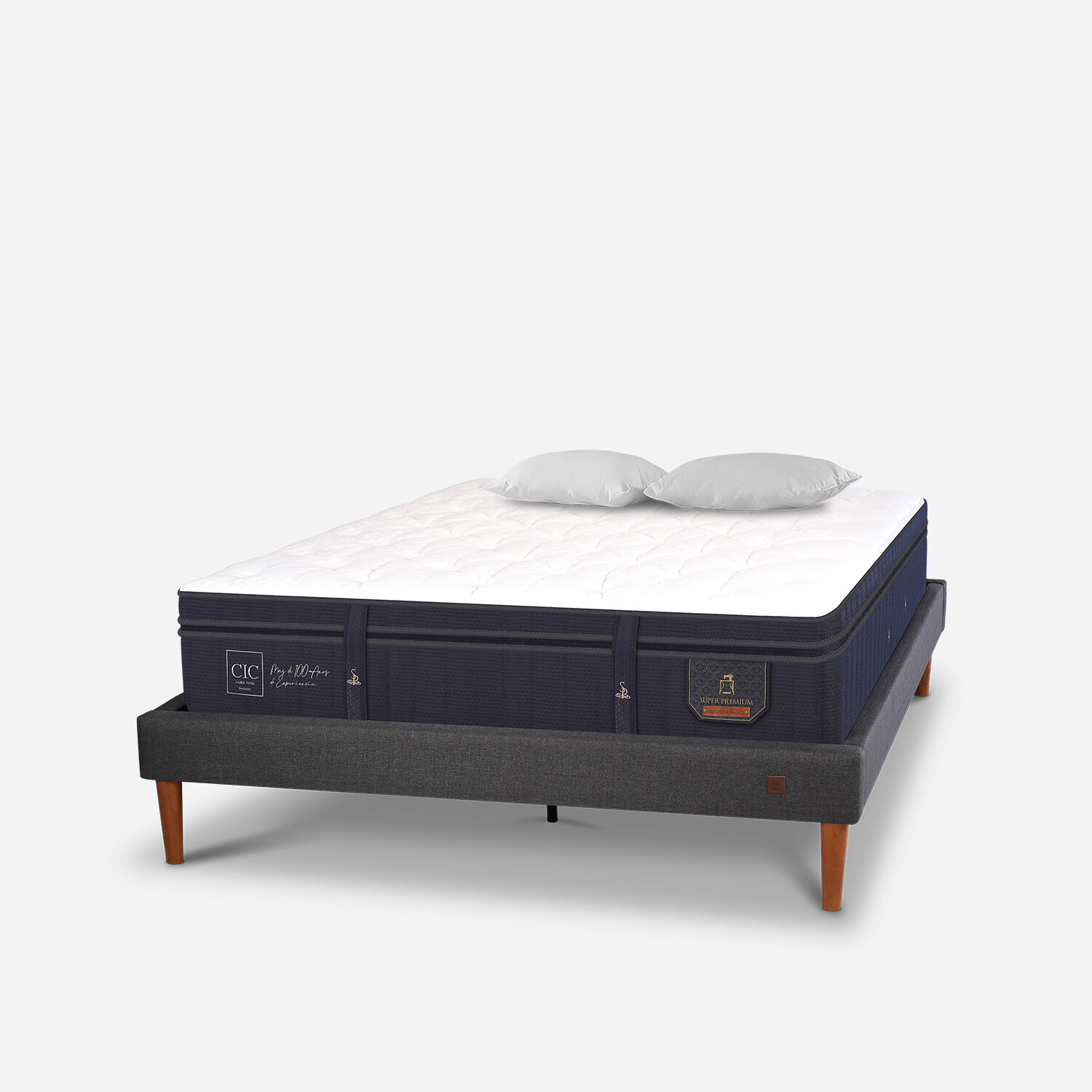Cama Europea Curve 2 Plazas Super Premium + Almohada