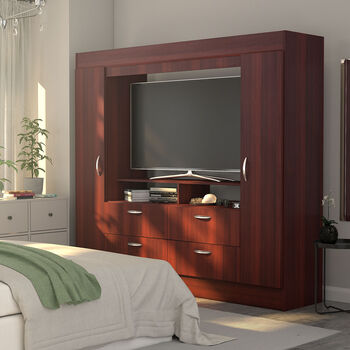 Cl&oacute;set 2 Puertas 4 Cajones Baker TV 55" Chocolate