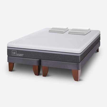Cama Europea King Ortopedic Advance + Almohadas Viscoel&aacute;sticas