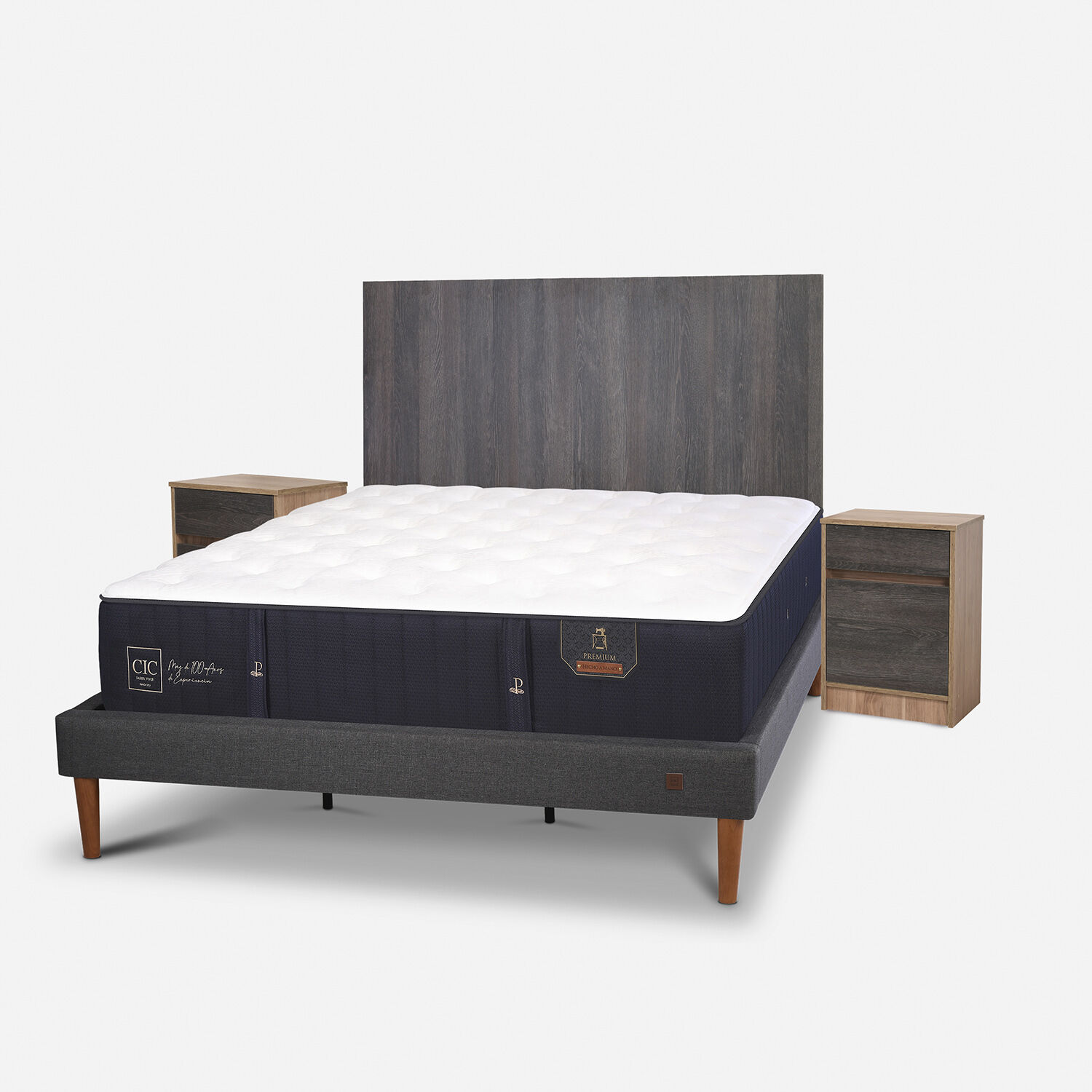 Cama Europea Curve King Premium + Set Espresso