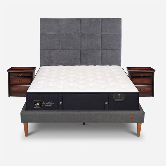 Cama Europea Curve 2 Plazas Premium + Set Támesis