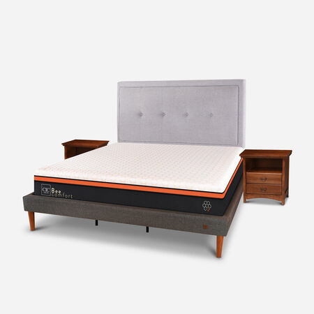 Cama Europea Curve King Bee Comfort + Set Ganges