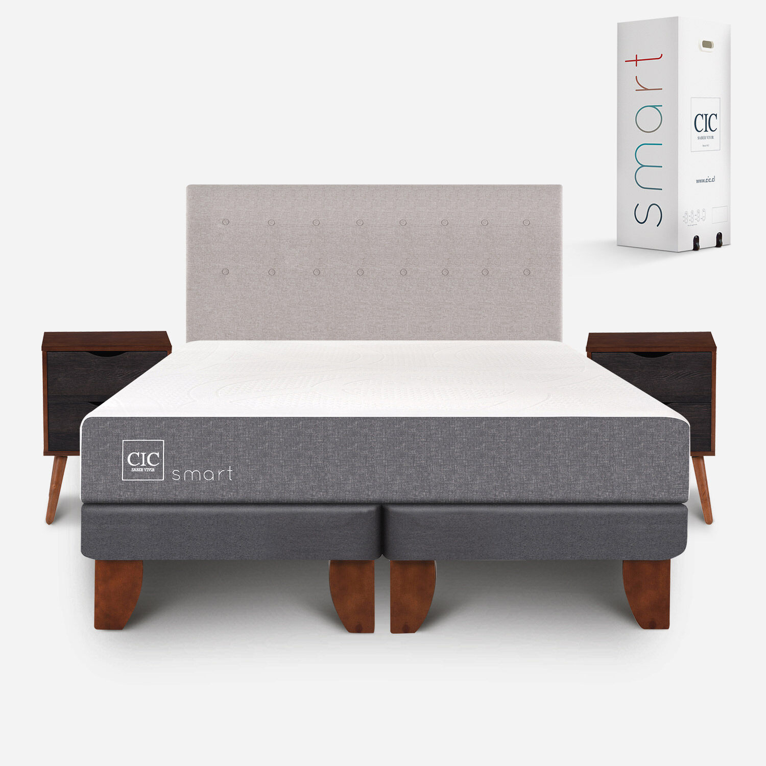 Cama Europea King Smart + Set Tigris