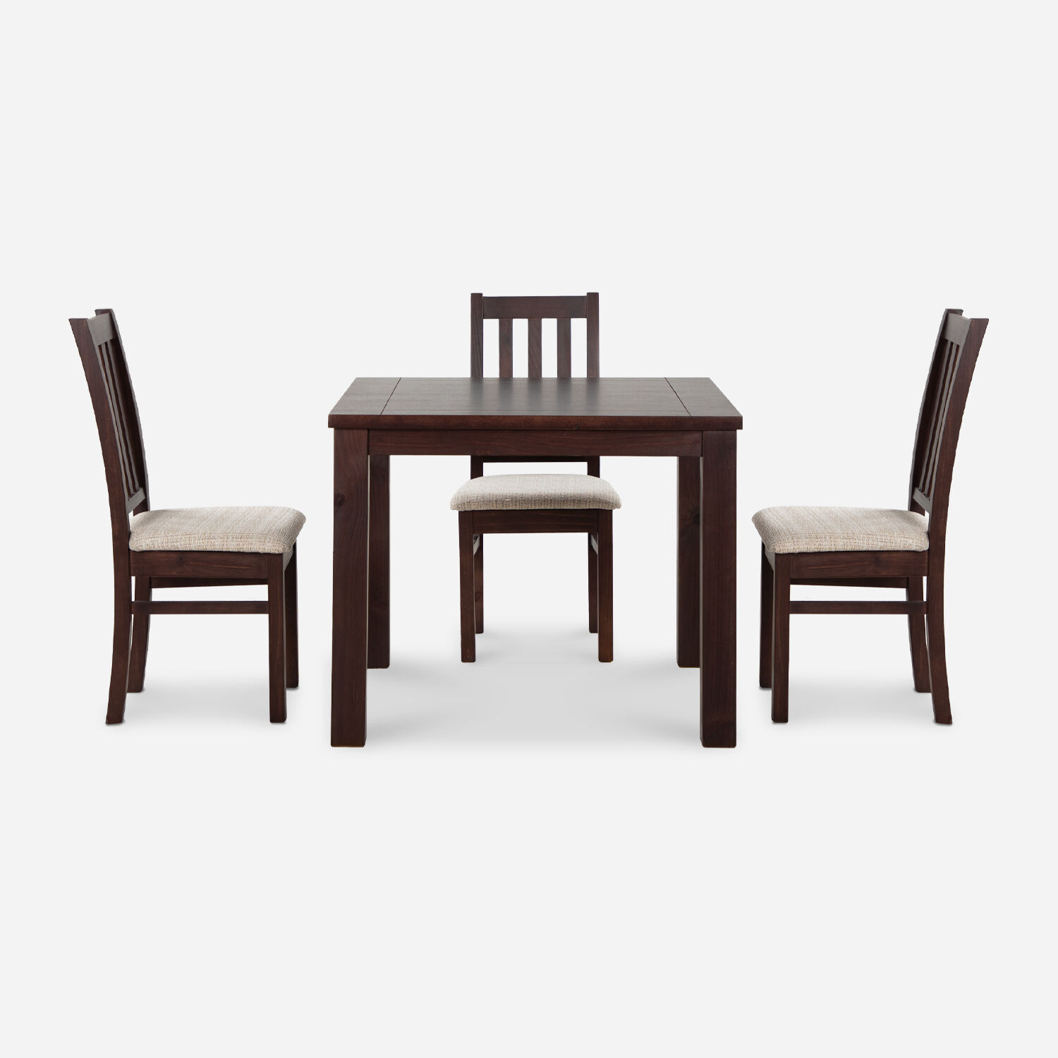Comedor 4 Sillas Ñuble Chocolate - Tela Beige