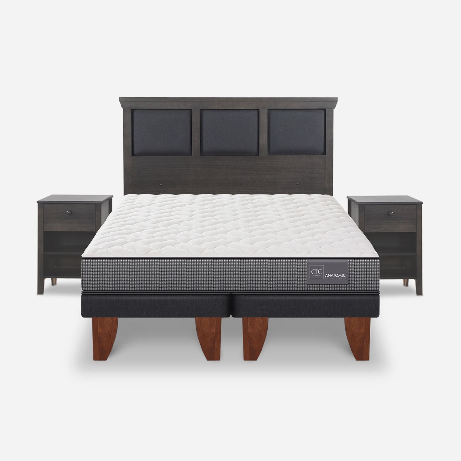 Cama Europea King Anatomic + Set Torino Gris