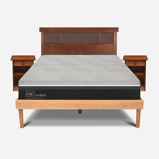 Cama 2 Plazas Hybrid + Set New Dublín Caramel