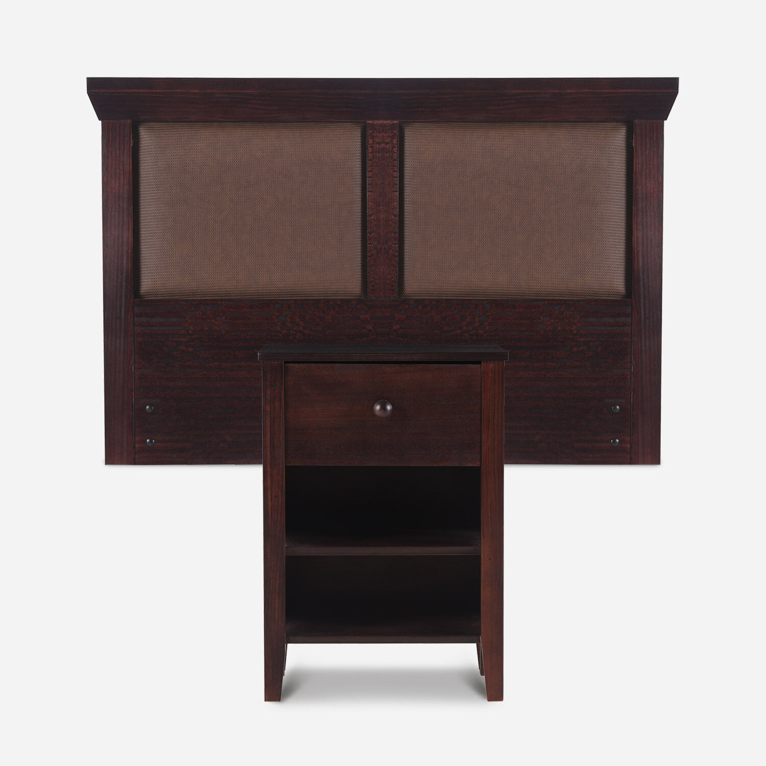 Respaldo Single + Velador Torino Chocolate