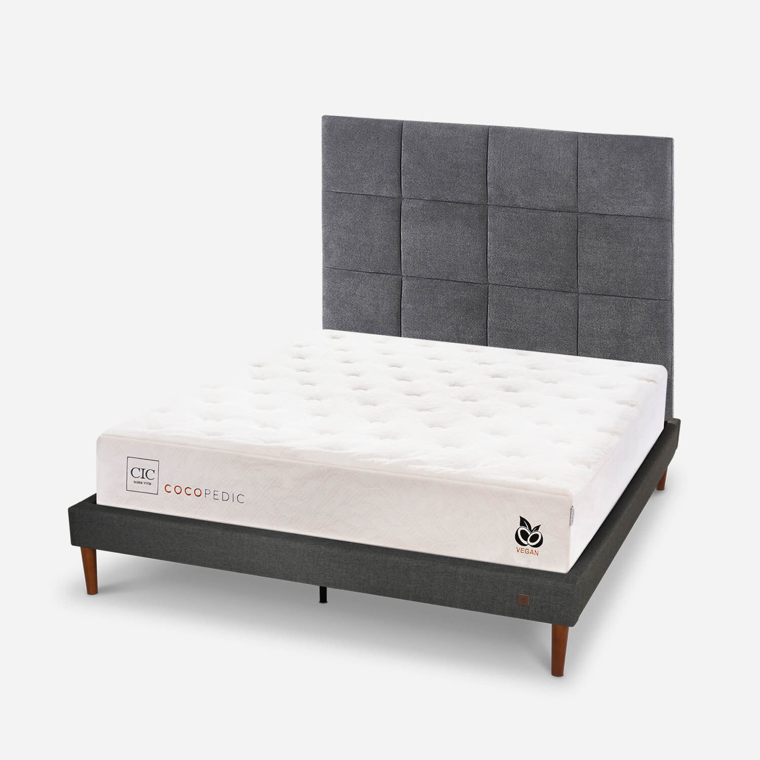 Cama Europea Curve 2 Plazas Cocopedic + Respaldo T&aacute;mesis