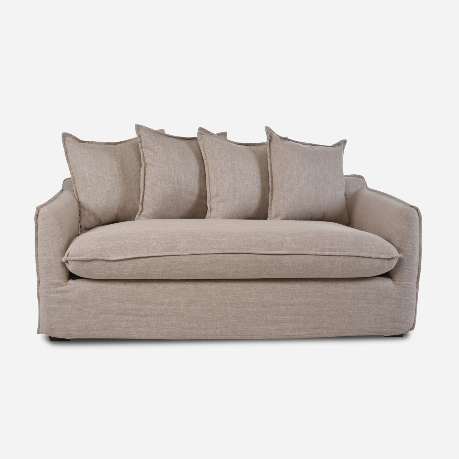 Sofá 2 Cuerpos Relax 4 Cojines Beige
