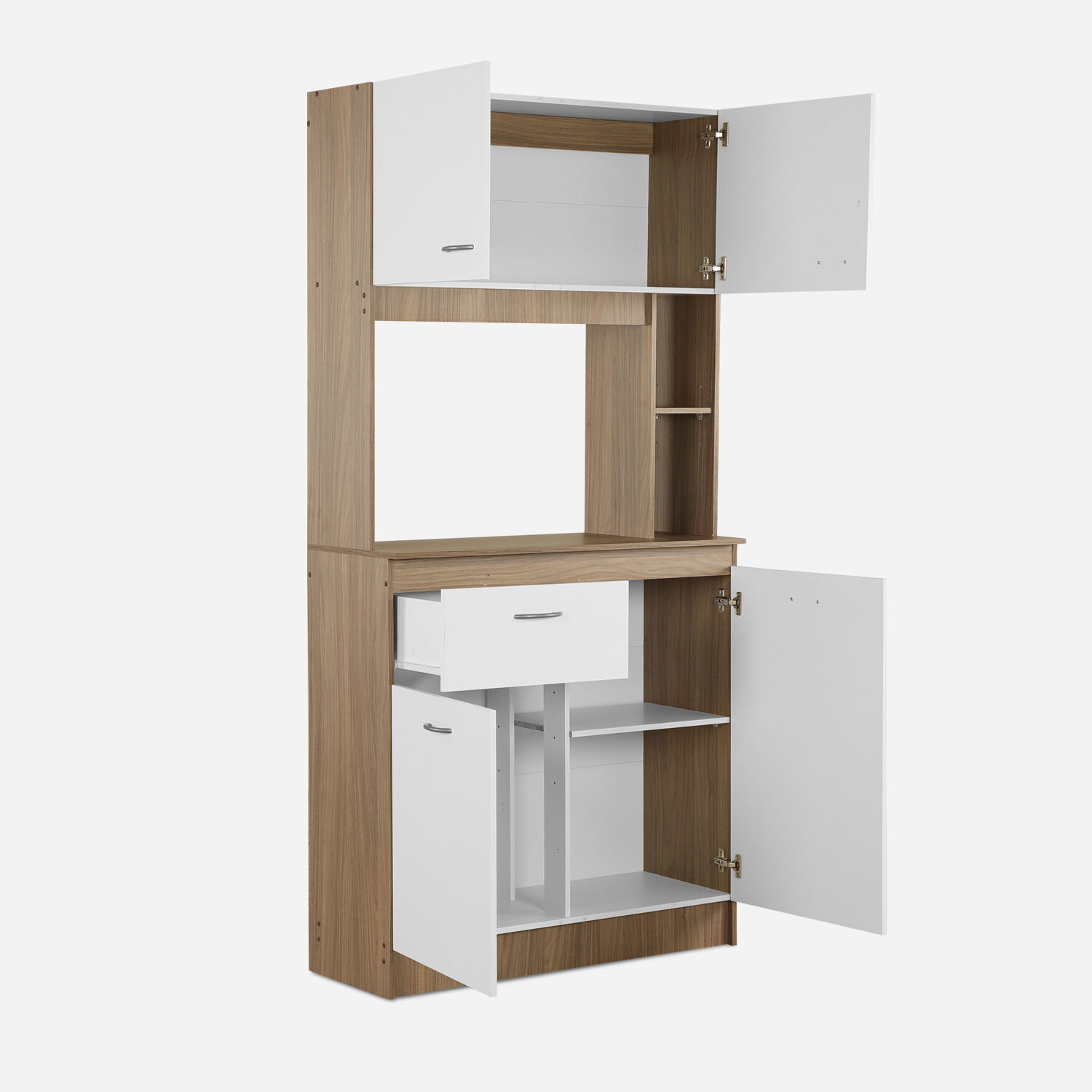 Mueble de Cocina Standford 4 Puertas 1 Caj&oacute;n Nogal-Blanco In&eacute;s