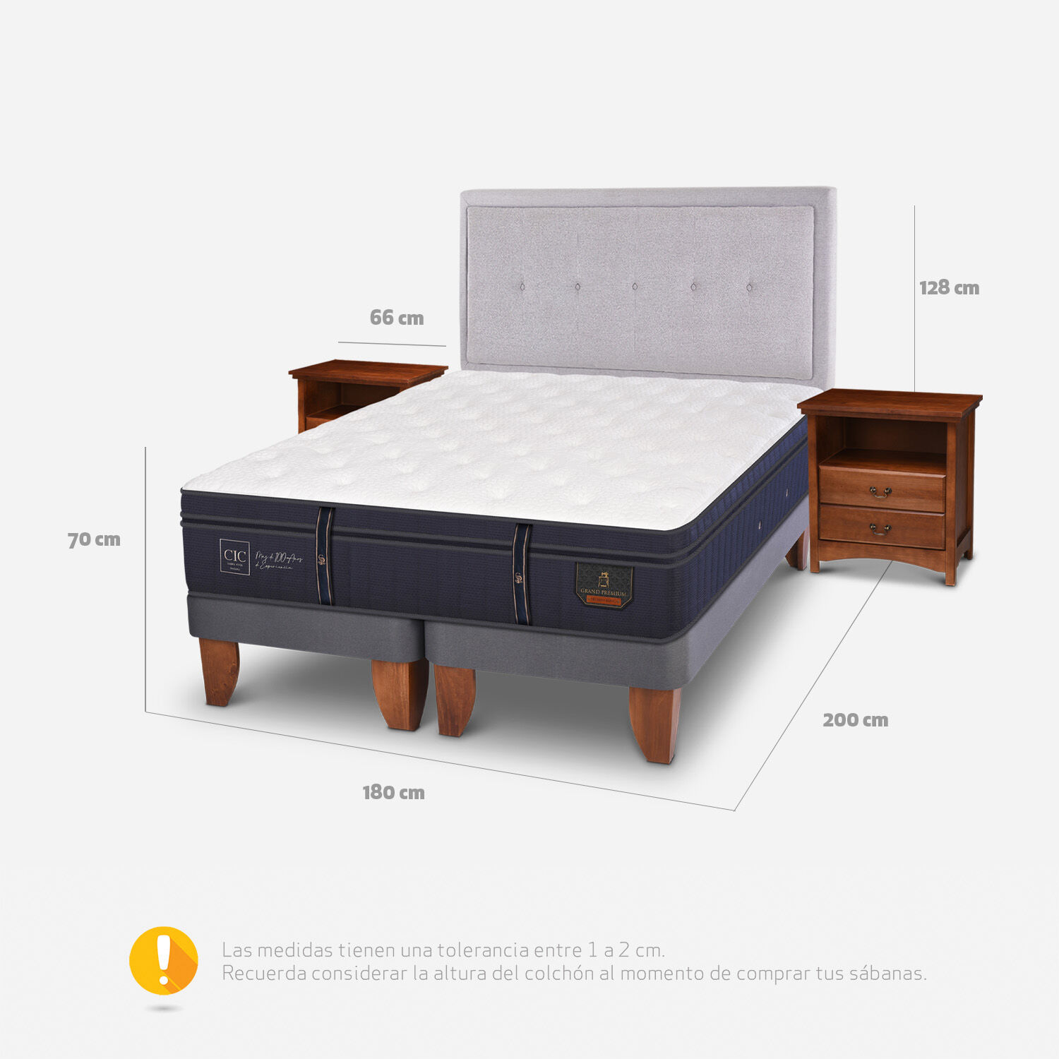 Cama Europea King Grand Premium + Set Ganges