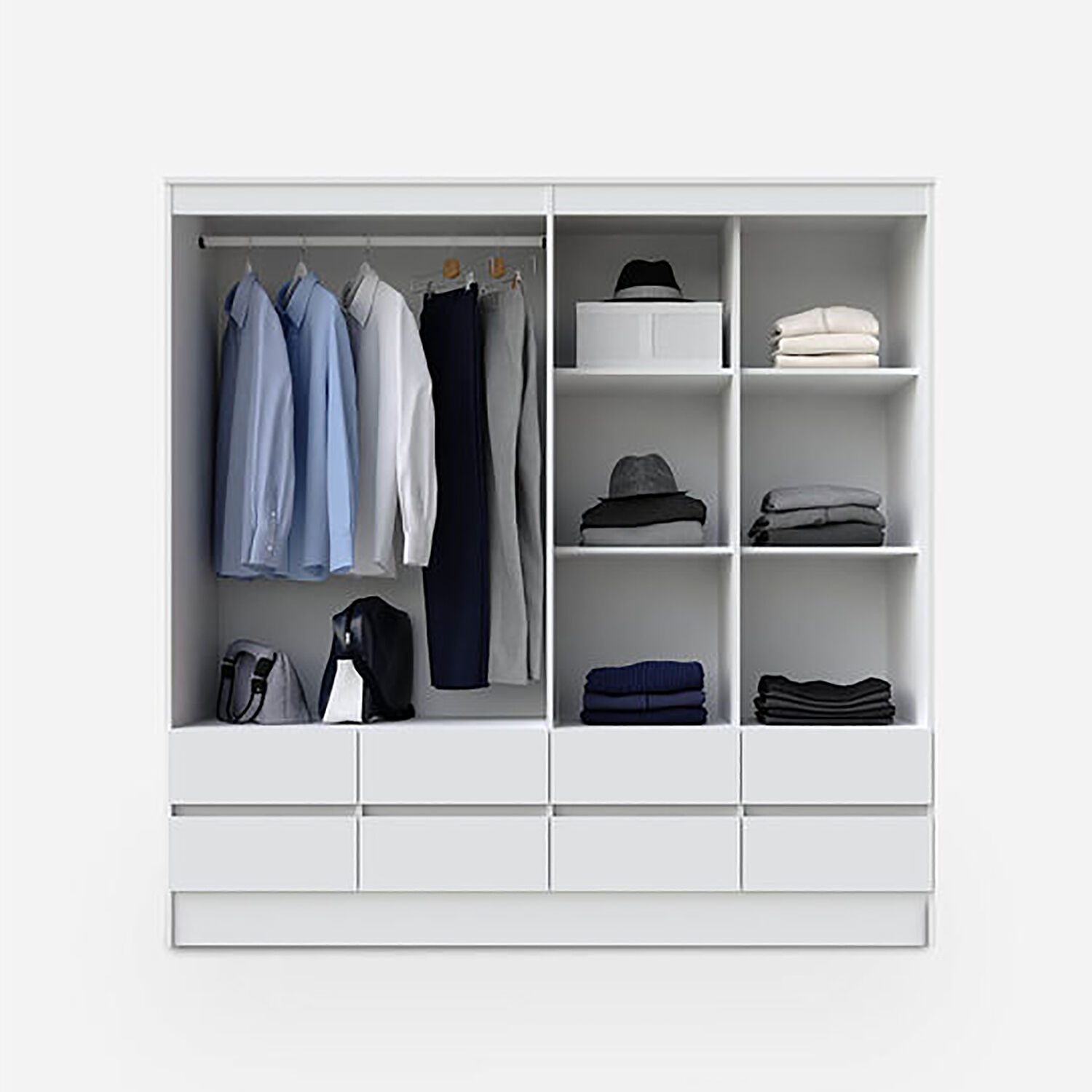 Clóset 4 Puertas Corredera 8 Cajones Maule Blanco