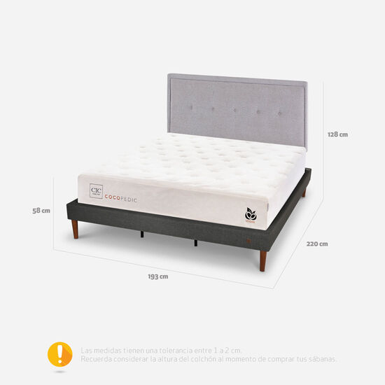 Cama Europea Curve King Cocopedic + Respaldo Ganges