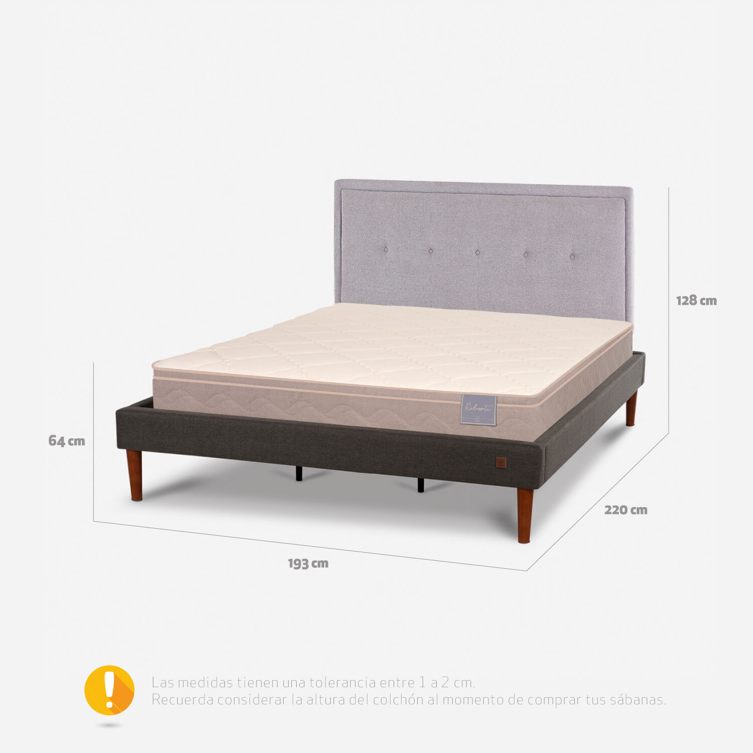 Cama Europea Curve King Rilassati + Respaldo Ganges