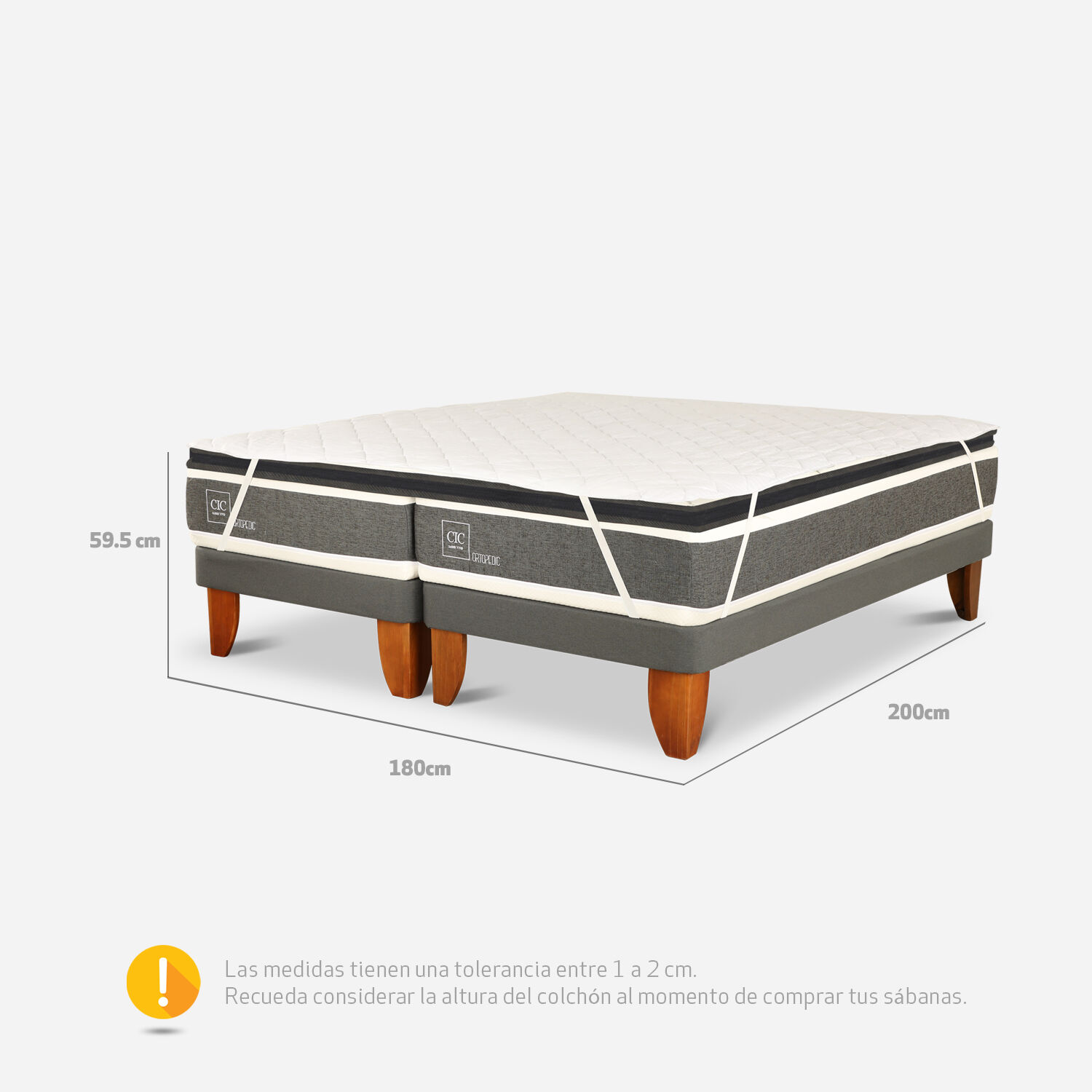 D&uacute;plex Cama Europea 1 Plaza Ortopedic + Topper Premium + Cubrecolch&oacute;n