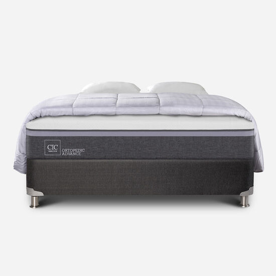 Box Spring 2 Plazas Ortopedic Advance Base Normal 5 Zonas + Almohadas + Plumón
