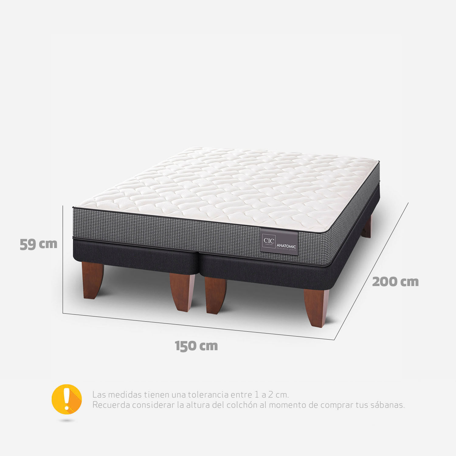 Cama Europea 2 Plazas Anatomic Base Dividida