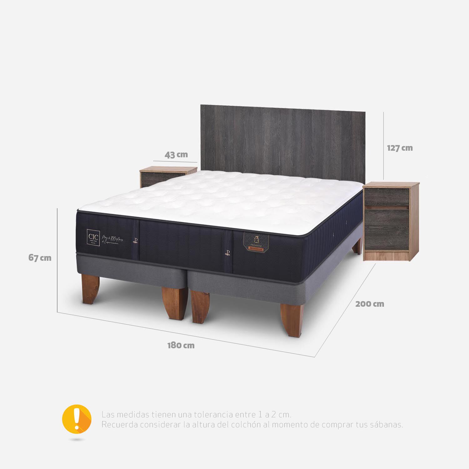 Cama Europea King Premium + Set Espresso