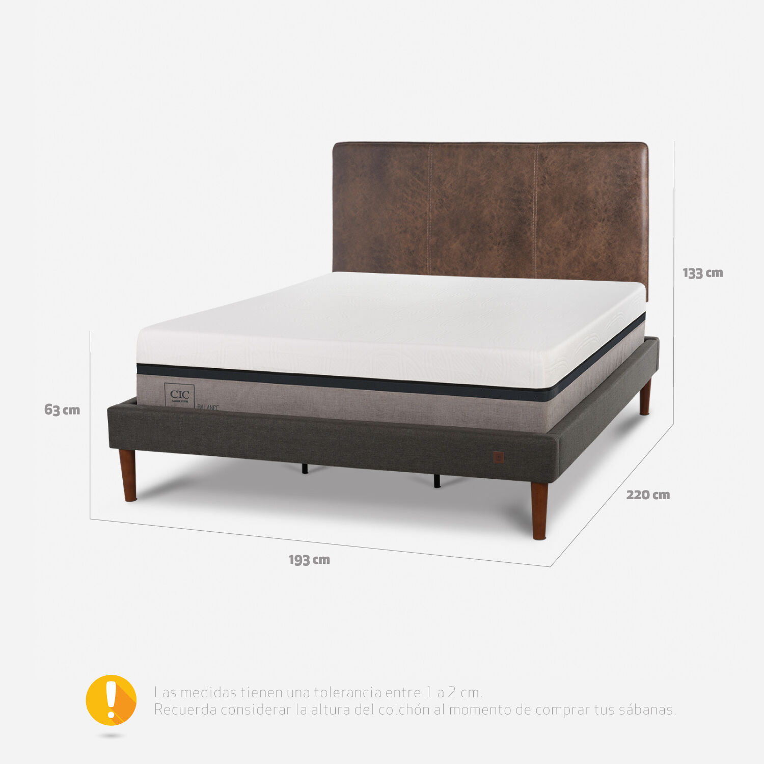 Cama Europea Curve King Balance + Respaldo Baker