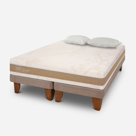Cama Europea 2 Plazas Rilassati Infinity Base Dividida + Almohada