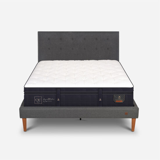 Cama Europea Curve 2 Plazas Super Premium + Respaldo Éufrates