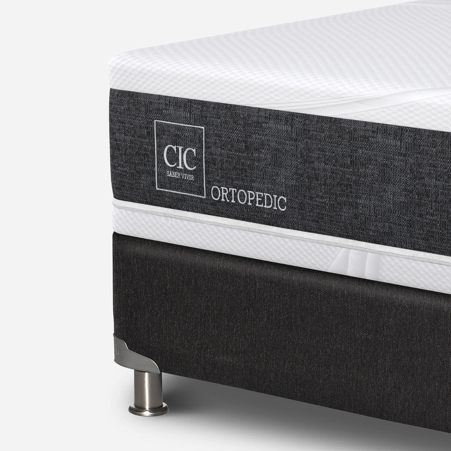 Box Spring 2 Plazas Ortopedic Base Normal 5 Zonas + Almohadas + Set Olmo