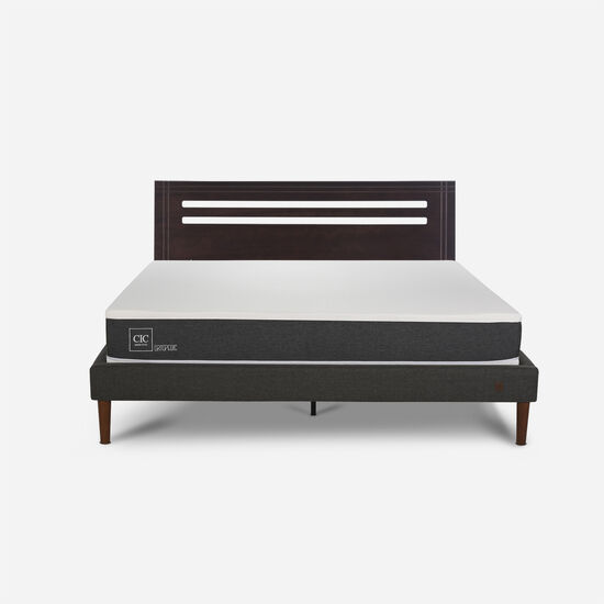 Cama Europea Curve 2 Plazas Ortopedic + Respaldo New Múnich