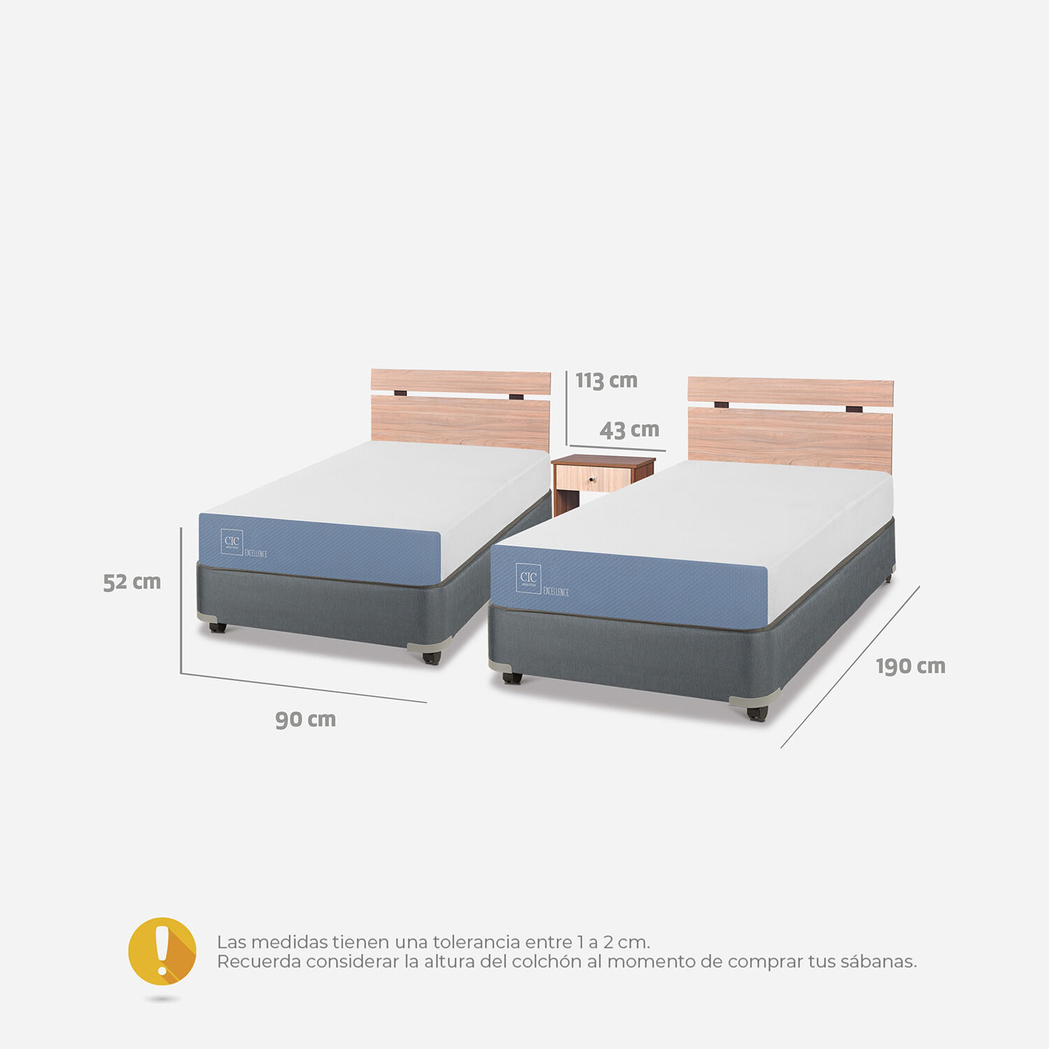D&uacute;plex Cama Americana 1 Plaza Excellence + Set Olmo