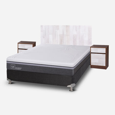 Box Spring 2 Plazas Ortopedic Advance Base Normal 5 Zonas + Set Legno